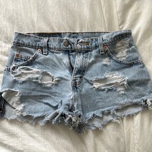 Levi’s High Waisted Shorts, holes in the front